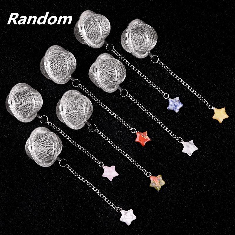 

Ситечко для чая из натурального камня в форме звезды из нержавеющей стали для приготовления чая, приправа, коробка для специй, аксессуар 5x5cm