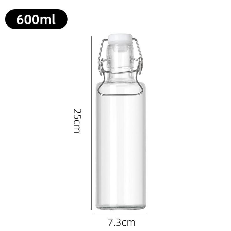 Multi-functional Thickened Transparent Glass Snap-on Bottle for Homebrewed Fruit Wine & Beverages