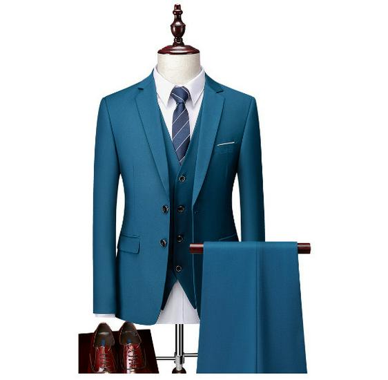 Men's Three-Piece Suit - Formal/Casual Office Groom Wedding Attire