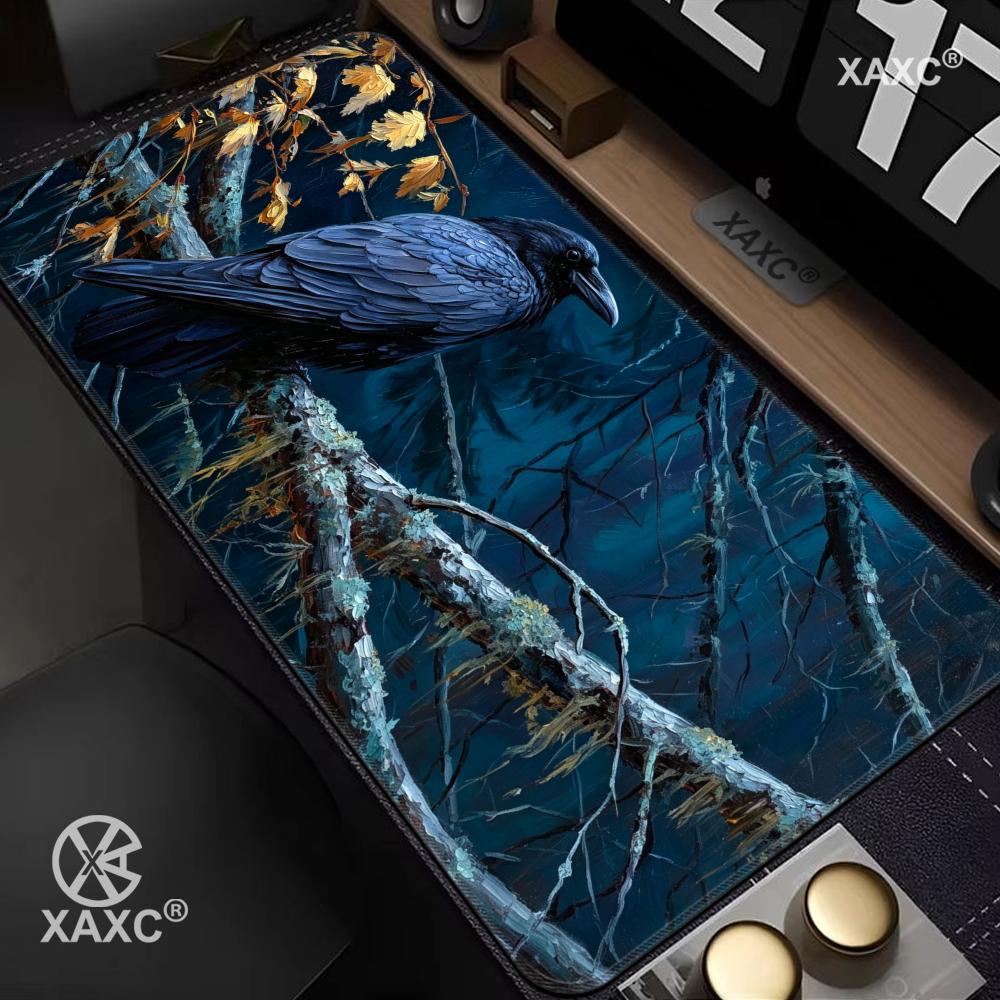Dark Style Crow Mouse Pad large keyboard mouse desk pad nonslip rubber gaming mouse pad laptop mouse carpet HYBXXC Desk Mat