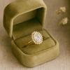 Oval Cut Cubic Zirconia Halo Ring for Women | Gold Plated 925 Sterling Silver Engagement Ring | Wedding, Promise, Anniversary Gift