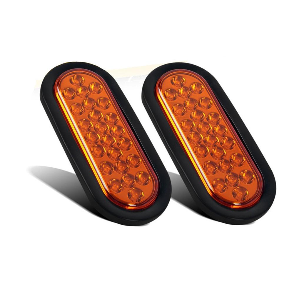 Universal 2x Oval Brake Stop Tail Fog DRL Turn Sealed Marker Lights Flush Mount