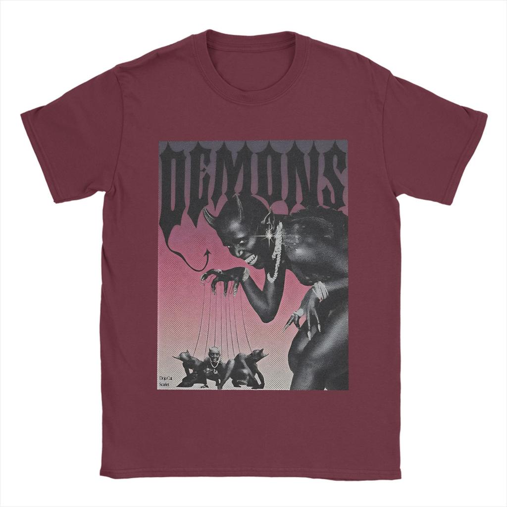 Humor Doja Cat Demons TShirt for Unisex Round Collar Cotton T Shirts Short Sleeve Tee Shirt Plus Size Clothes