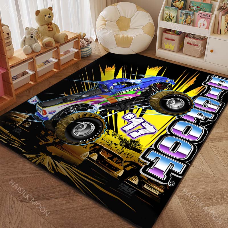 Große Räder Monster Truck 4X4 Muster Teppich Teppiche für Schlafzimmer Wohnzimmer Matte Kreative Fußmatte Ankleidezimmer Teppiche Luxuriöse Geschenke