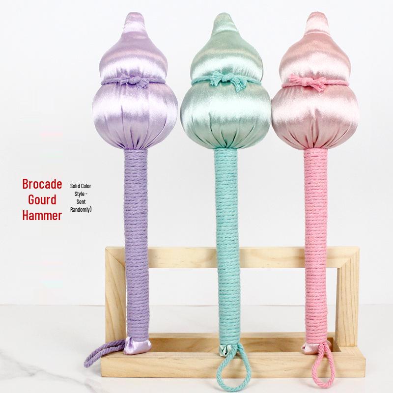 Gourd Brocade Red Mugwort Handheld Meridian Tapping Hammer for Health and Massage