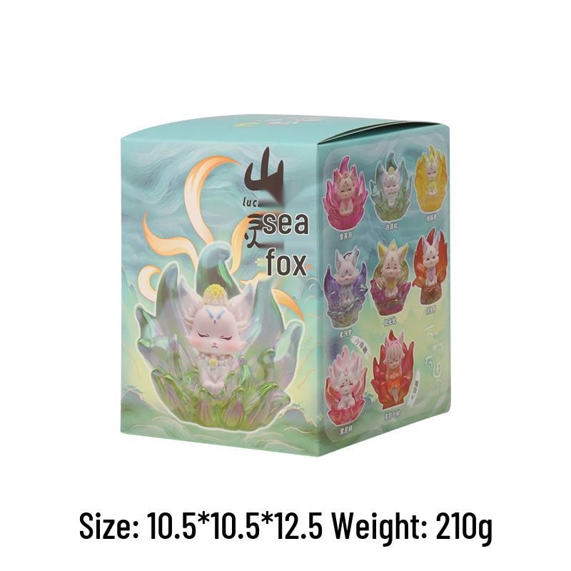 New Shanghai Spirit Fox Trendy Blind Box Figurine - Nine-Tailed Fox Resin Desktop Ornament