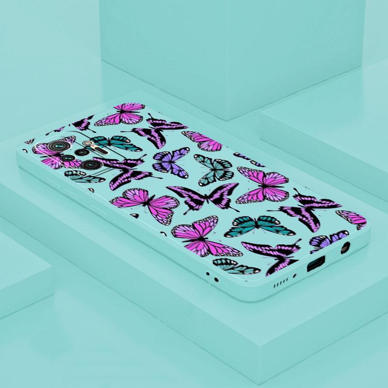 Liebevolle Schmetterling Handyhülle für Redmi Note 11S 9T 9A 11T 9C 10T 10 11 7 10C K40 Pro 9 9S 8 Mode Luxus Silikon Farbige Hülle