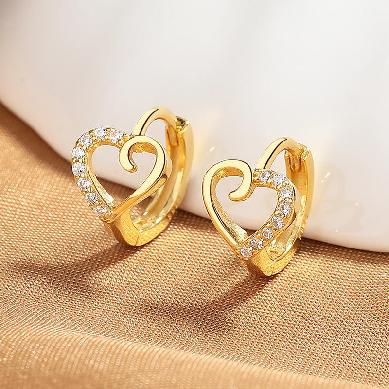 Sterling Silver French Love Temperament Commuter Stud Earrings Female Simplicity High Sense Internet Celebrity Earrings Earrings Versatile