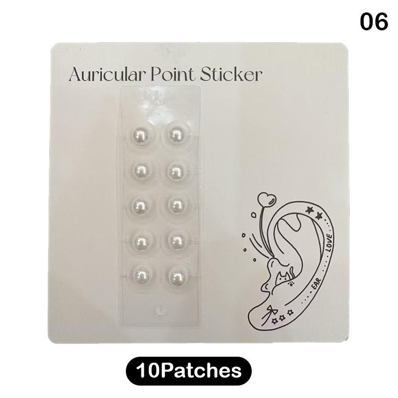 10 Patchs  Colorés  Perles Autocollants Points d'Oreille Bâtonnets de Pression Auriculaire Acupuncture Autocollants Auriculaires Massage