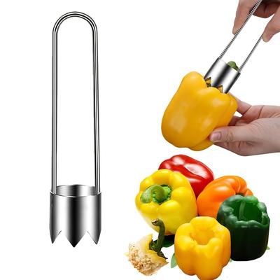 1 יחידה נירוסטה מגלען פירות וירקות מסיר זרעים פלפל אדום גאדג'ן מטבח אוניברסלי לתפוח אגס עגבנייה פלפל