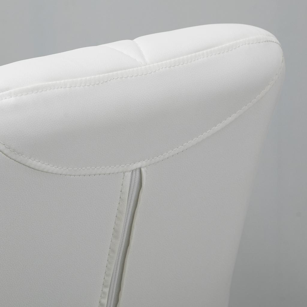 Set of 2 Bar Stools with Adjustable Height, Metal Base and PU Leather Seat, Kitchen Stools with Backrest and Footrest, 51.5x57.5x93-114.5cm, White