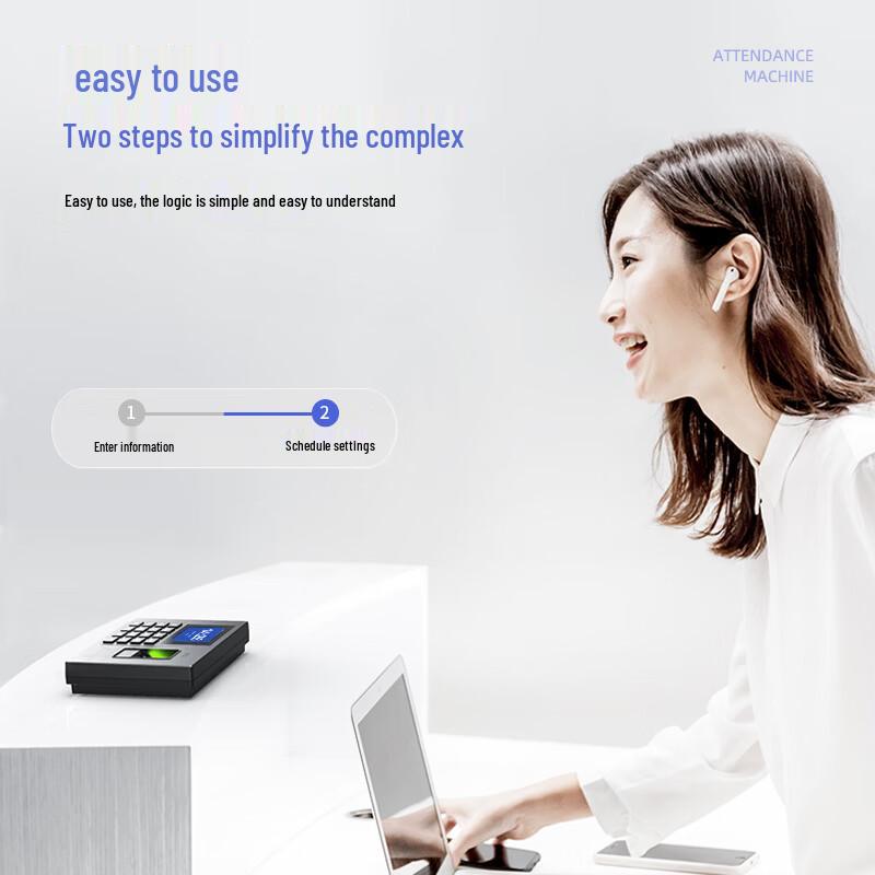 Deli Smart Biometric Time Attendance Machine CN Plug (adapter Included)