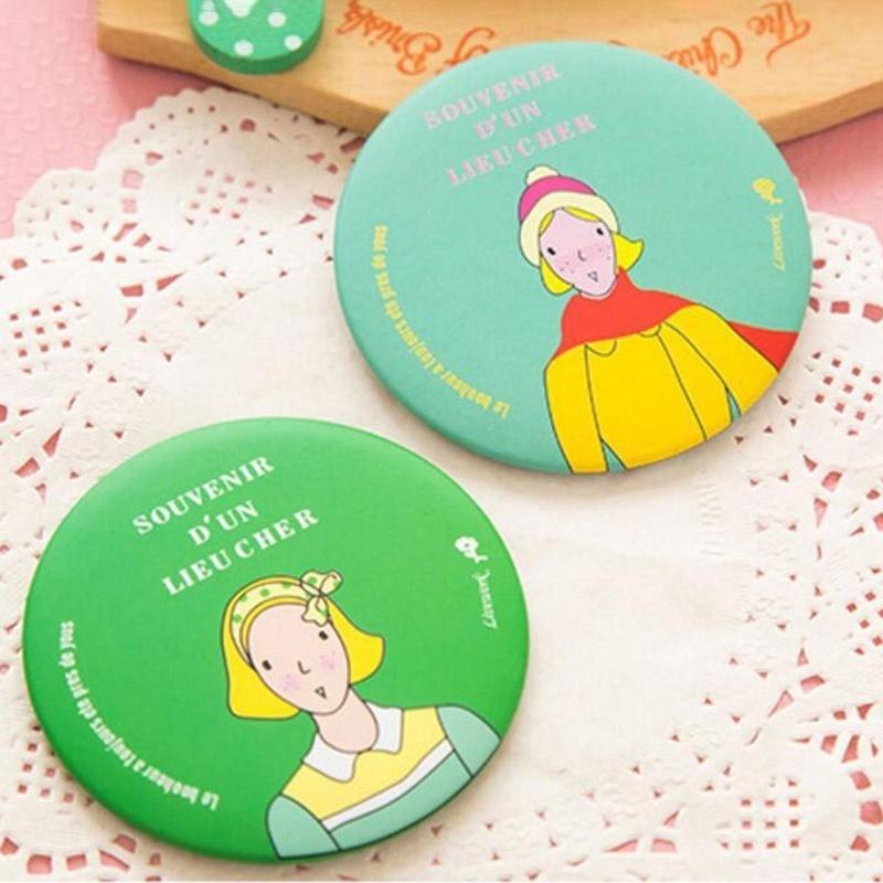 2PCS Makeup Mirror Hand Pocket Travel Mini Cosmetic Mirror  Random
