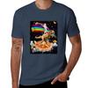 Galaxy Laser Eye Cat On Dinosaur On Pizza With Tacos Rainbow Tshirt Big And Tall Loose Fit Tshirt