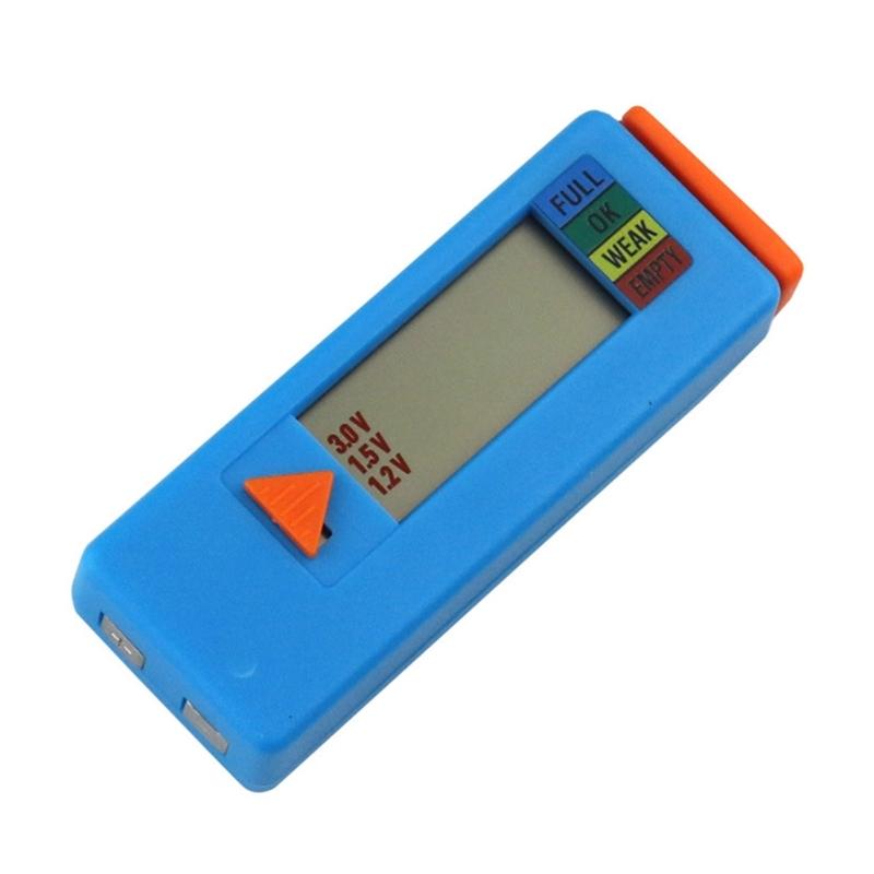 Battery Tester Checker Digital Display Battery Monitoring Tester for AA 9V 1.5V Button Battery Checker Portable 1 синий