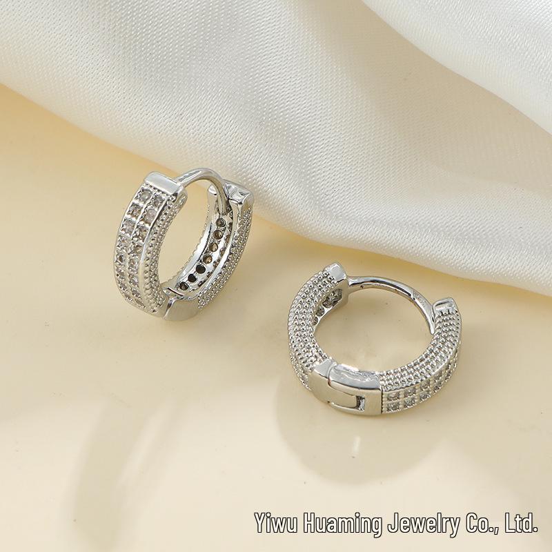 French Light Luxury Zircon Diamond Stud Earrings - Versatile & Trendy Styles