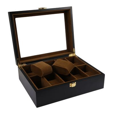 10 Grids Holz Uhrenbox Schmuck Display Aufbewahrungshalter Organizer Uhrengehäuse Schmuck Dispay Uhrenbox