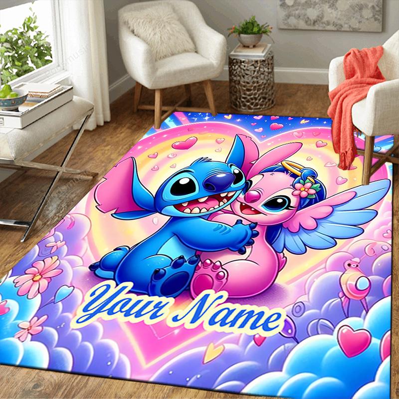 Custom 1Pc Stitch'S Magical Garden Adventure Rug Office Carpet Indoor Outdoor Entrance Doormat Nonslip Soft And Comfortable Living Room D916269