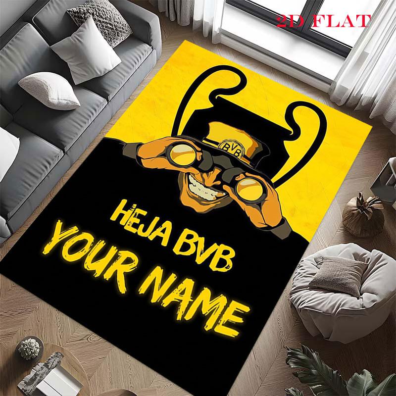 Custom Borussia Dortmund Carpet Rug for Living Room Bedroom Home Sofa Decoration,Kids play Nonslip Floor Mat