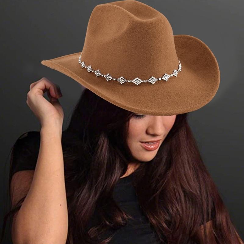 Unisex Western Denims Hat Wide Border Hat Polyester Outdoor Fashion Hat Fashion Accessory for Men and Women
