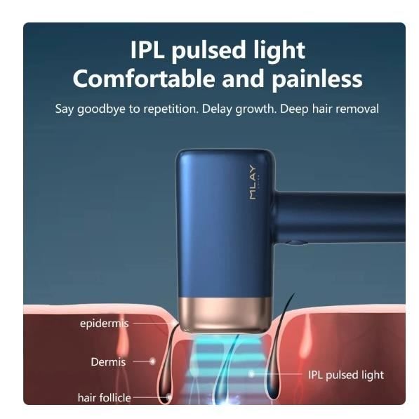 Pulsed Light Epilator - KINSEIBEAUTY - IPL Laser - 500,000 Flashes - 5 Energy Levels - Body Careless