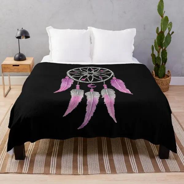 Colorful Dreamcatcher Bohemian Super Soft Fleece Throw Blanket Lightweight All Season Warm King Queen Size Blanket Lightweight