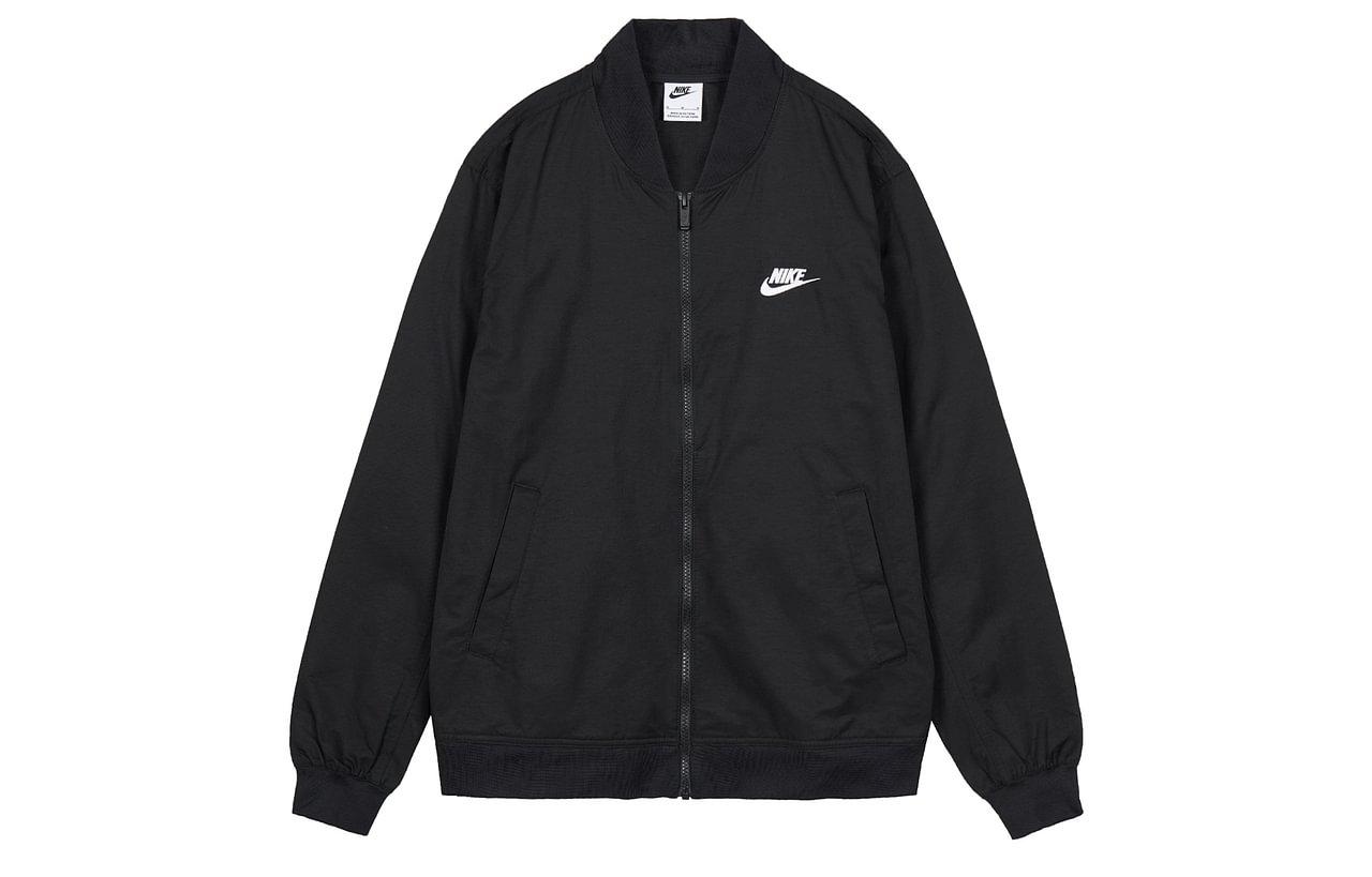 Nike Logo Stand Collar Long Sleeves Jacket Black DM6822-010 M