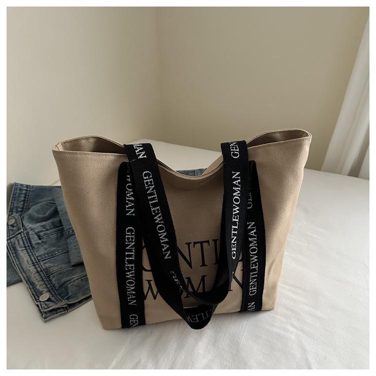 Cross-border Canvas Crossbody Bag: Large Capacity, Fashionable Single Shoulder Tote