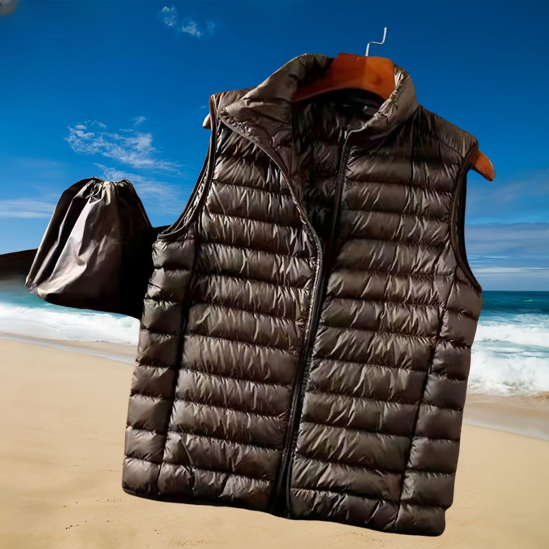 

Мужской 2024 Осень/Зима Легкий Роскошный Пуховый Жилет со Стойкой 5XL армия зеленый