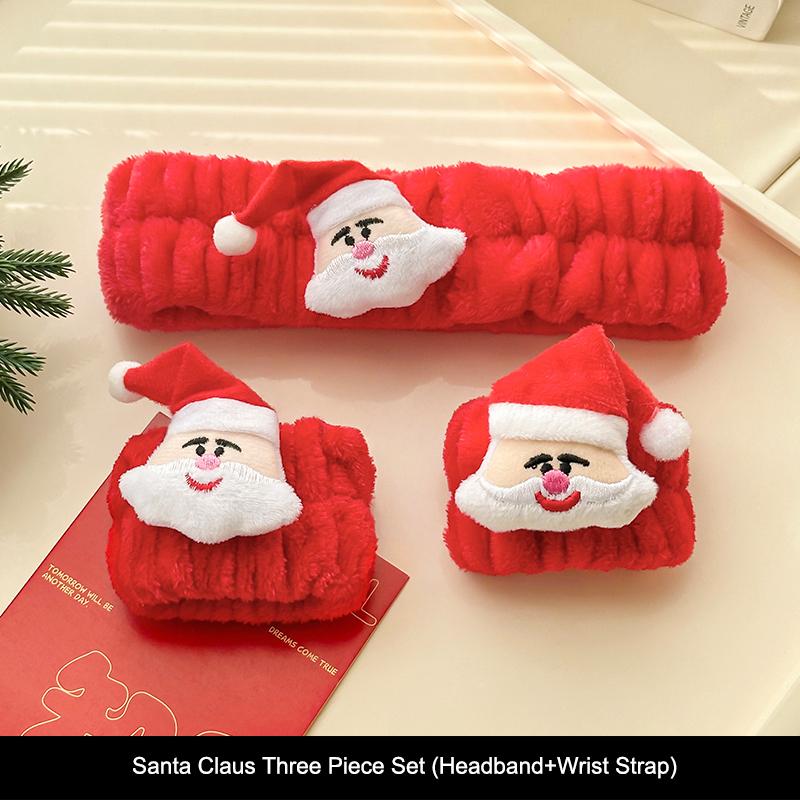 Soft Warm Santa Claus Headband Joyful Christmas Tree Wristband Creative Hairband Home Party Supplies Hair Accessories