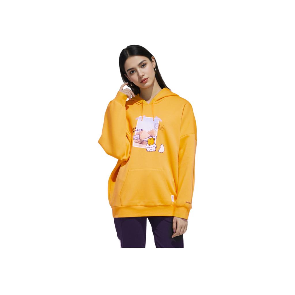 Adidas Neo X Gudetama Print Hoodie Sweatshirt Women Tops Yellow GU8167