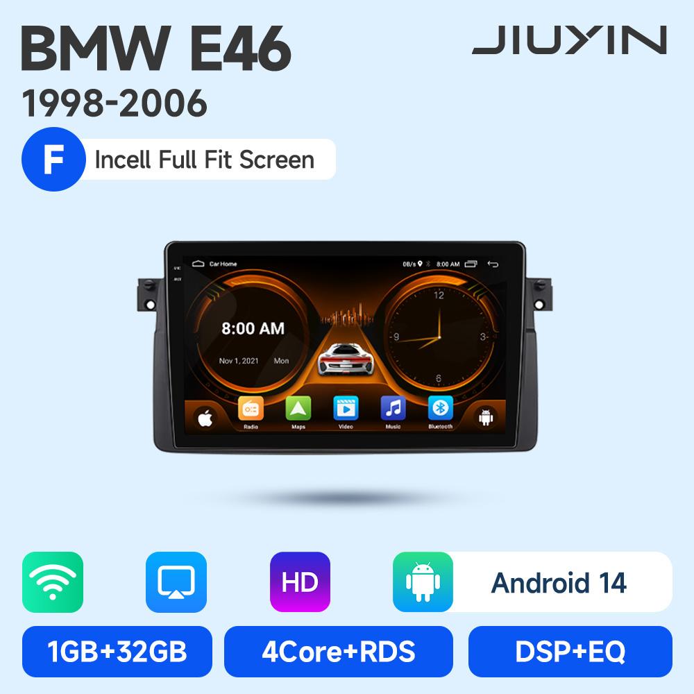 JIUYIN Android 15 Wireless Carplay Auto Car Radio Stereo Multimedia Player For BMW E46 M3 318 320 325 330 335 1998-2006 IPS