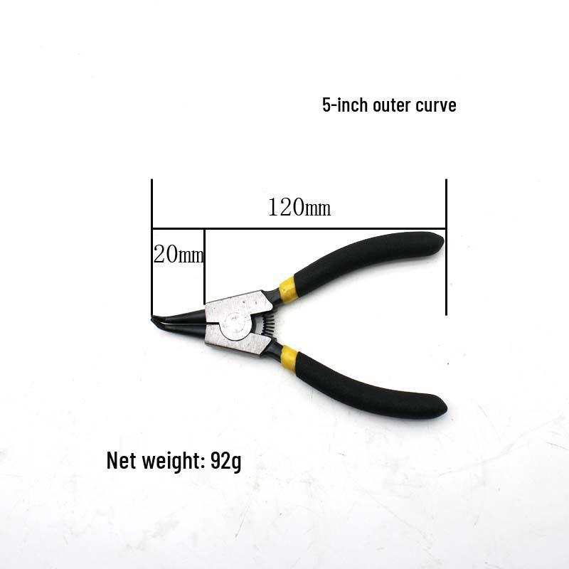 5" Industrial-Grade Multifunction Circlip Pliers - Dual-Use, Inner & Outer Straight, Manual Disassembly Tool