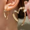 European & American Cold Style Metal Stud Earrings: Retro, High-End, Smooth Design with Personality Ear Cuffs