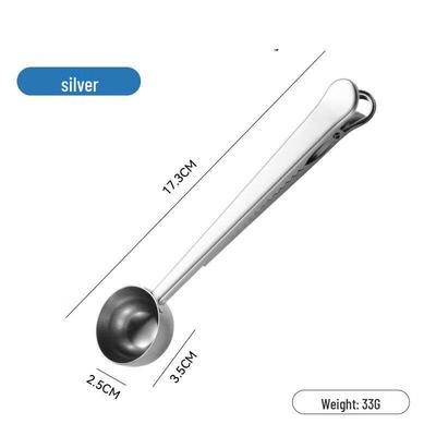 Stainless Steel Food Sealing Clip & Coffee Scoop