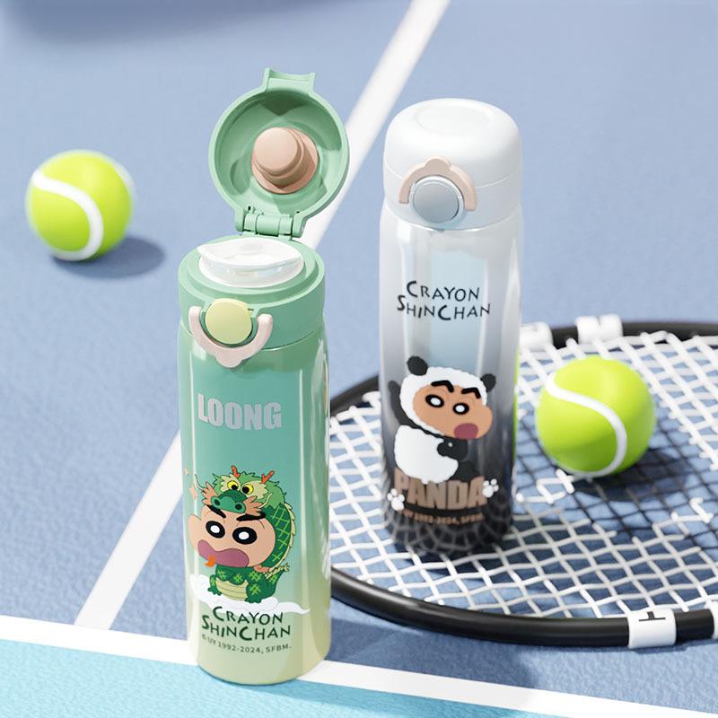 500ML Crayon Shin-chan Children's Magic Thermos Cup Portable Handle Stainless Steel Water Cup Outdoor Sports Travel Kettle