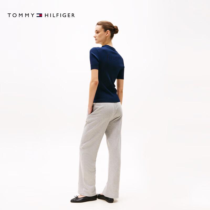 Tommy Hilfiger Women's Textured Polo Knit Shirt with Metal Buckle