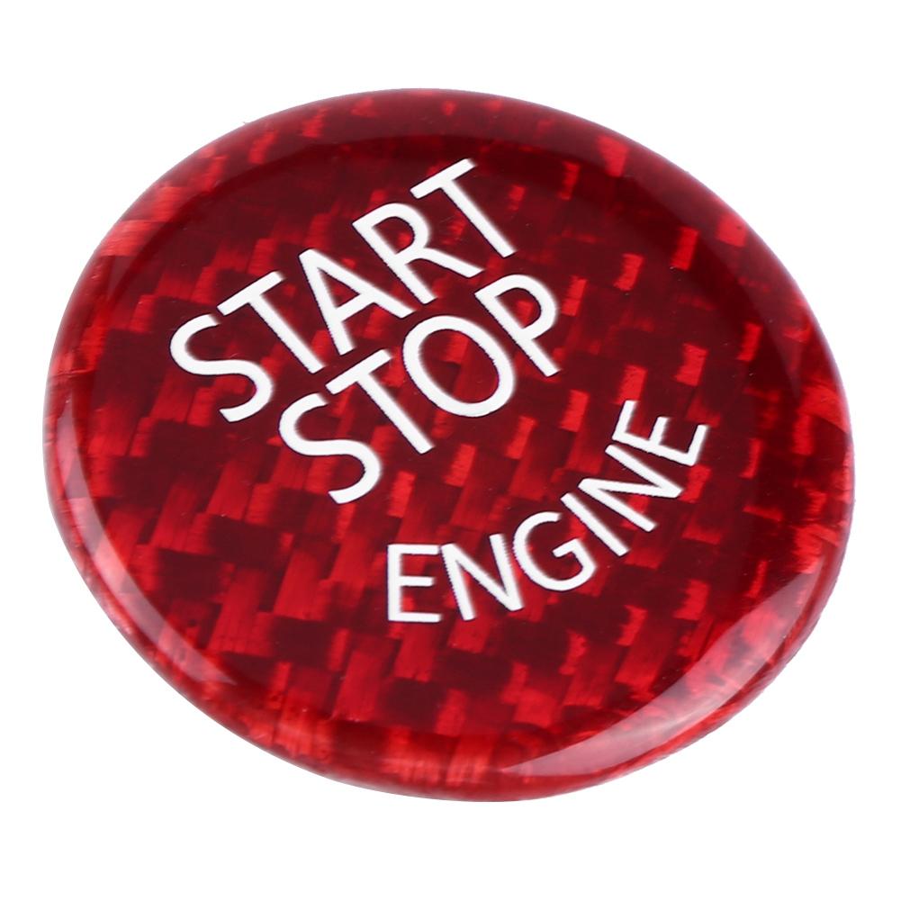 Red Carbon Fiber Car Engine Start Stop Button Switch Cover For BMW 1 7 Series X1 X3 X6