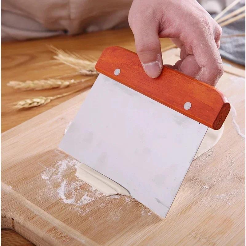 Dough Cutting Knife Stainless Steel Scraper Non-Stick Scraper Rice Roll Scraper Dough Cutting Cake Steamed Bun Hand Rolling Doug