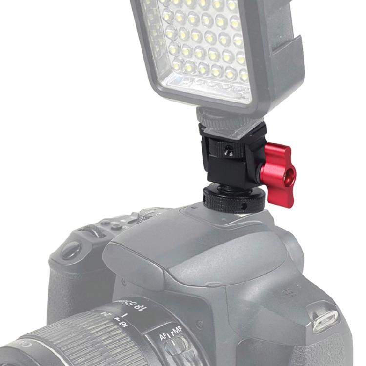 Monitors Holder Mount Swivels Tilt Monitors Clamp with Cold Shoe Locating Pin 1/4inch Hole for Camera Flash Light