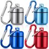4 Pack Ear Plug Carrying Case, Waterproof Metal Ear Plug Holder with Keychain, Portable Small Pill Case Container