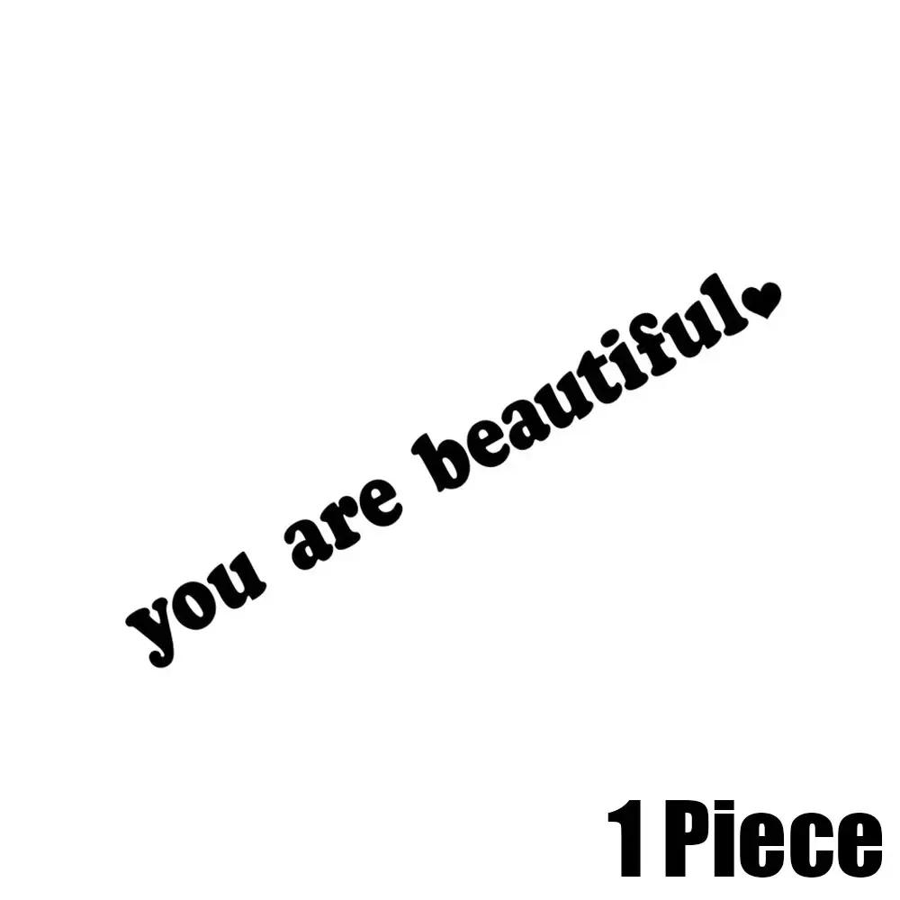 1pc Car Makeup Mirror you are beautiful Styling Interior Sticker Rear View Mirror Creative Decoration Decal Auto Accessories