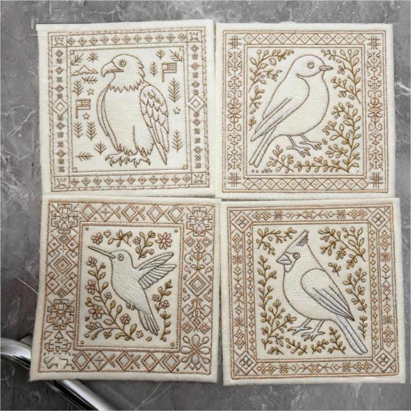 Bird Embroidery Craft Set For Adults Kids Detailed Pattern Guide Cloth Materials Art Project