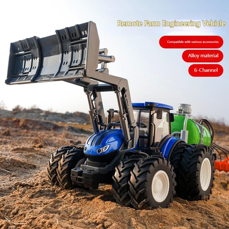 Alloy Remote Control Farmer Tractor Simulation Engineering Vehicle Electric Toy Farm Transport Vehicle 2.4G Remote Contro Vehicl