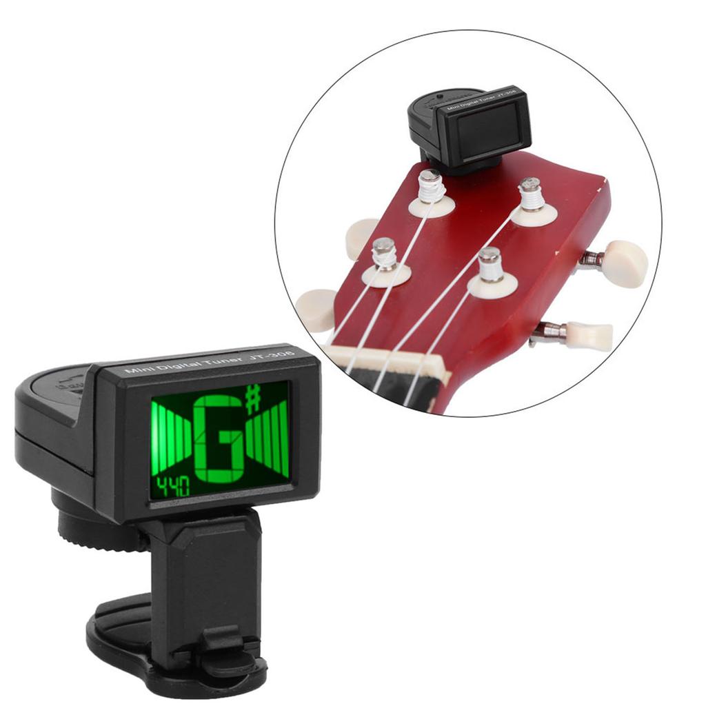 JT-306 Durable Electric Multifunctional Tuner Guitar Ukulele Bass Violin Accessory