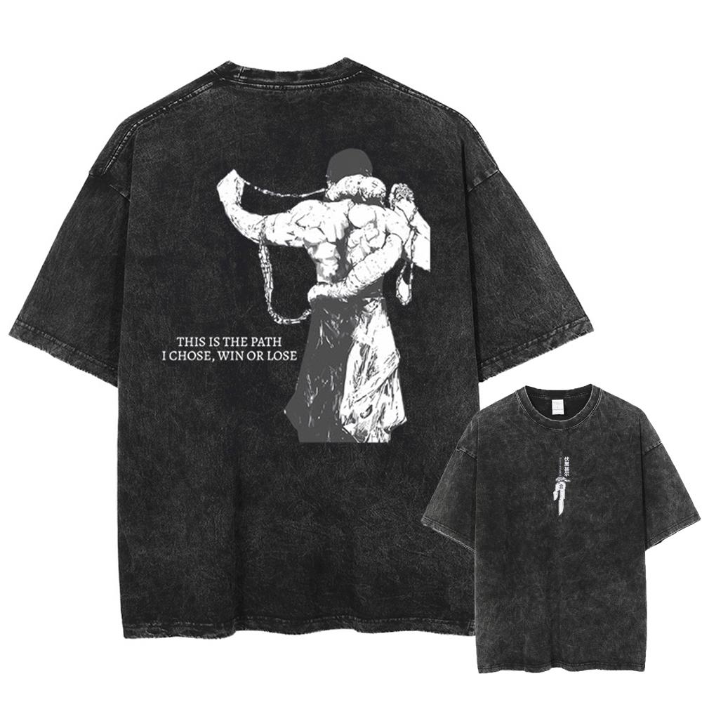 Anime Jujutsu Kaisen Fushiguro Toji Printed Tshirt Mens and Womens Washed Tshirt High Quality Vintage Tshirt Tops