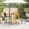 VidaXL Ensemble de bar de jardin 3 pcs marron bois massif acacia rotin, table et chaises de bar d'extérieur, ensemble de 3295272