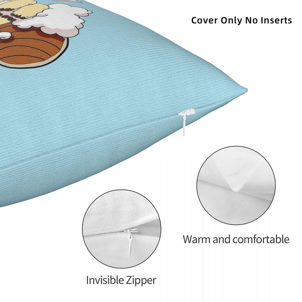 Appa With Clouds, Avatar The Last Airbender Square Pillowcase Cushion Cover Pillow Case Throw Pillow Cover for Home Bedroom Car