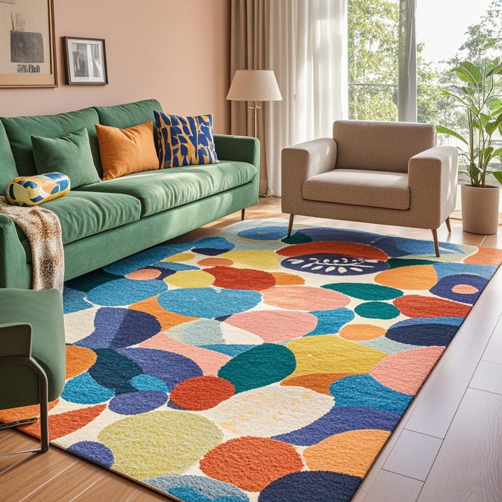 Modern Colorful Carpet for Living Room Non-slip Cute Room Décor Abstract Style Lounge Rug Washable Mat for Children Room Tapis