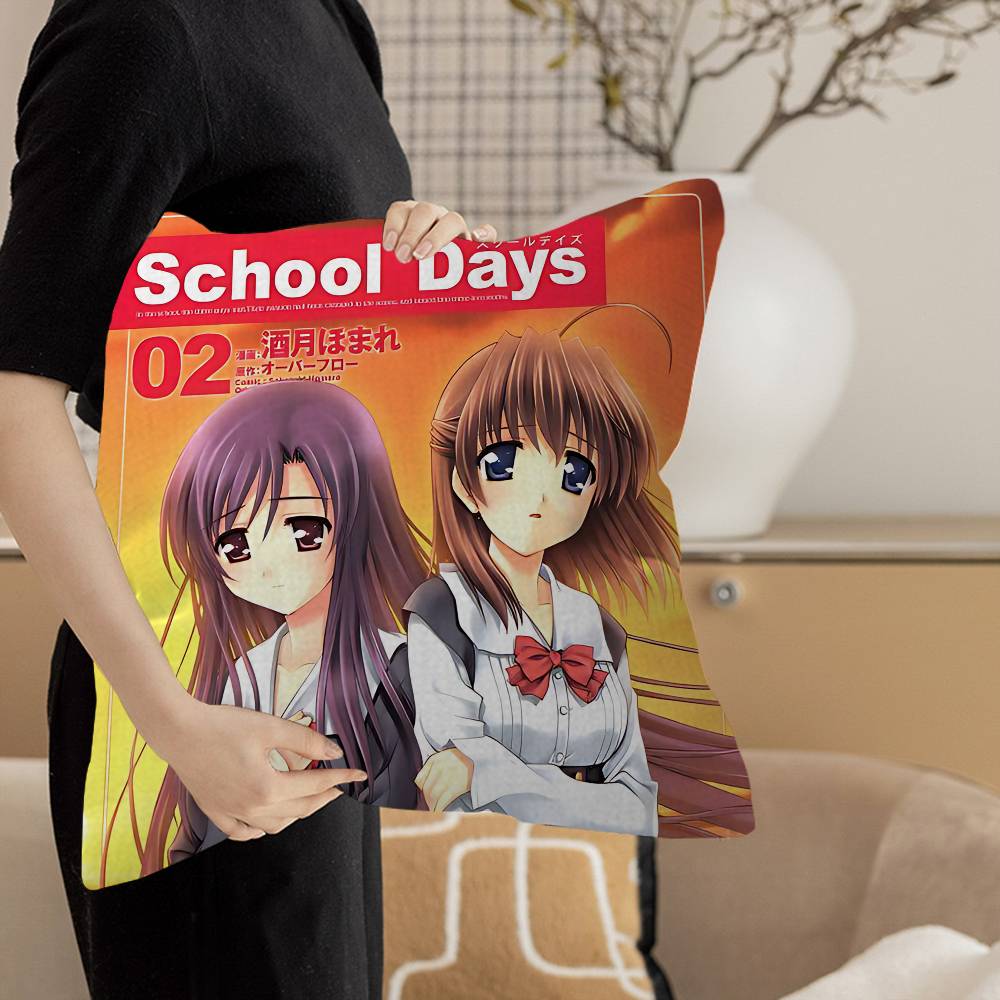 

Аниме S-School D-Days Кацура Котоноха Персонализированная фотография Текст Домашние декоративные подушки Бытовые подарки 45x45см 12x12Inch